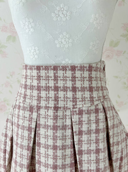 GRL Pleated Checked Skirt (Pink)