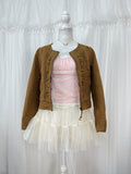 Olive des Olive Suede Ruffled Jacket