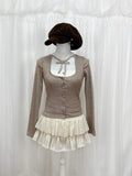 BUBBLES Milkmaid Front Lace Top (Beige)