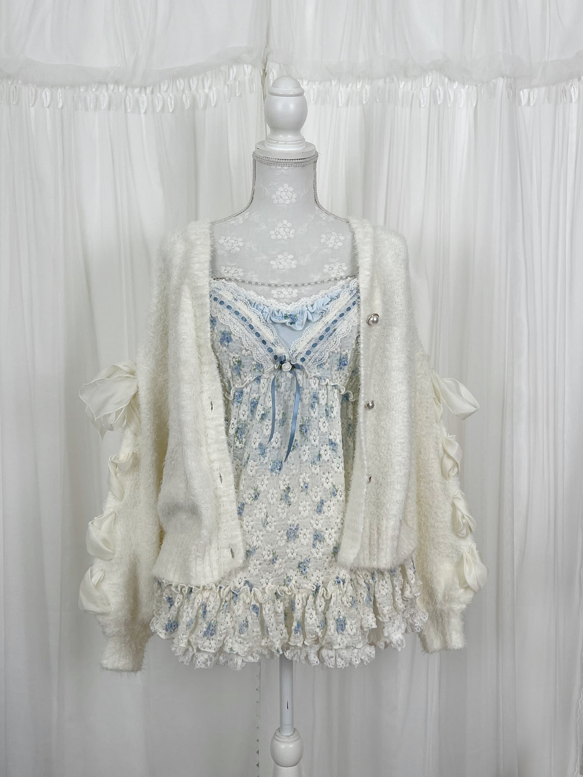 Princess Cotton Blend Lacy Mini Skirt (White)
