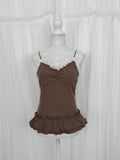 Layered Hem Tunic Camisole (Chocolate)