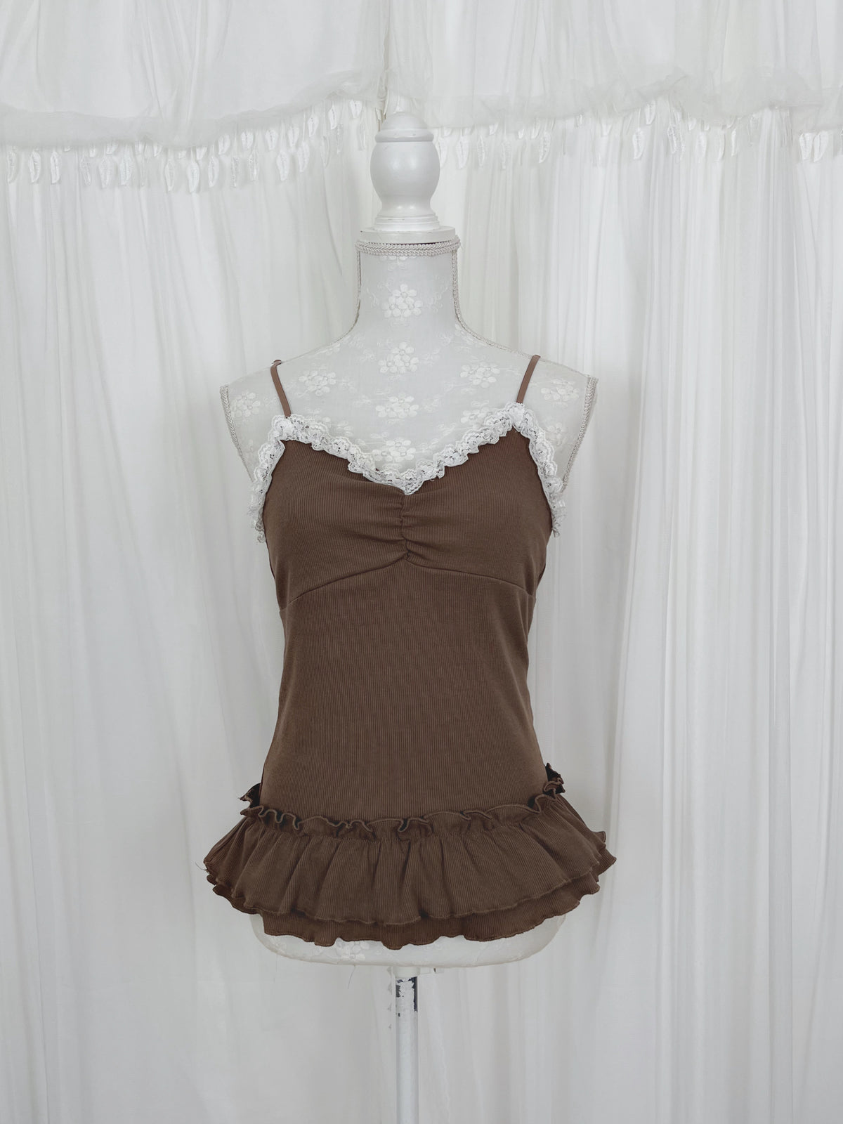 Layered Hem Tunic Camisole (Chocolate)