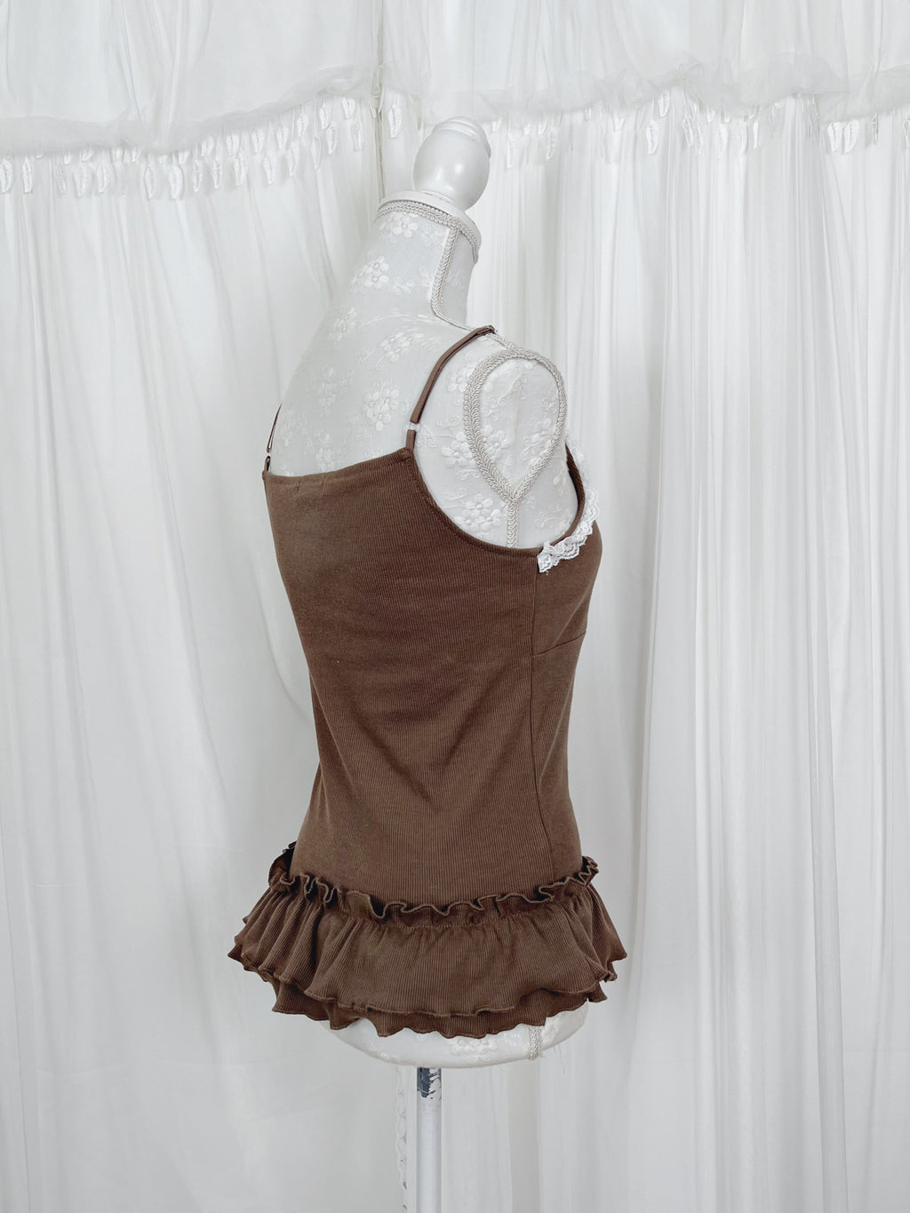 Layered Hem Tunic Camisole (Chocolate)