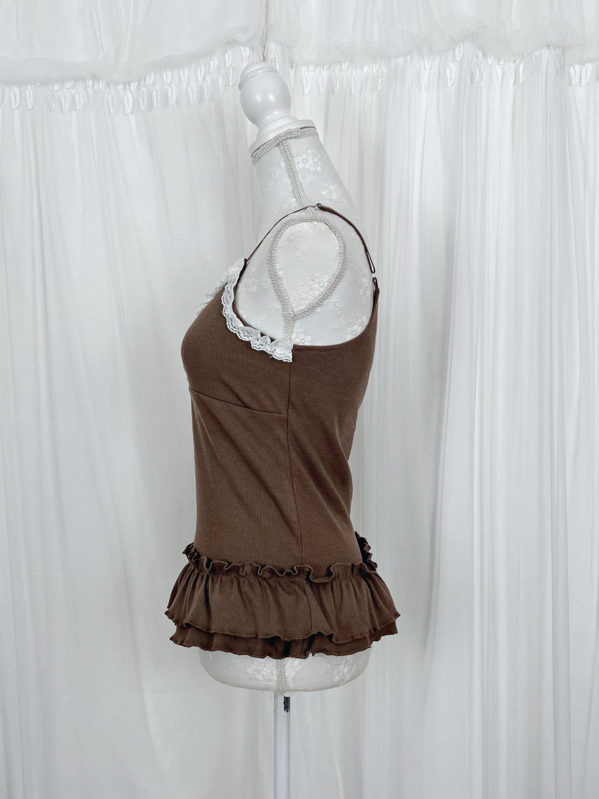 Layered Hem Tunic Camisole (Chocolate)