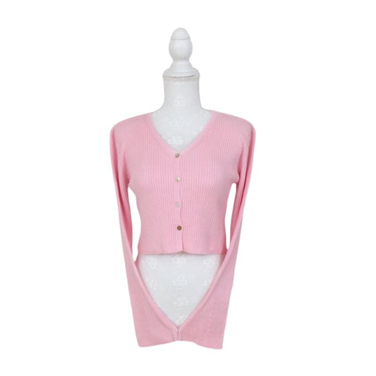 GRL Princess Sleeve coquette Cardigan (Candy Pink)
