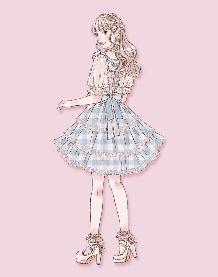 mellfy memory Fairy love Gingham check Dress
