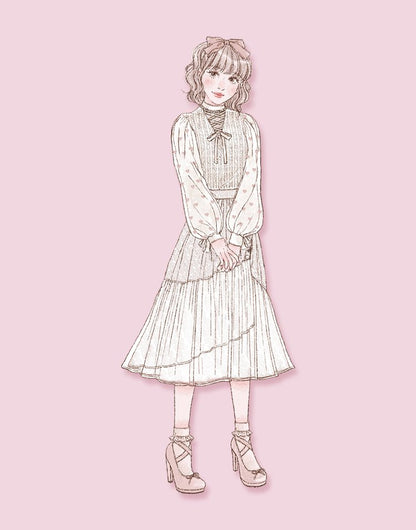 Sugary heart tulle Knit Top