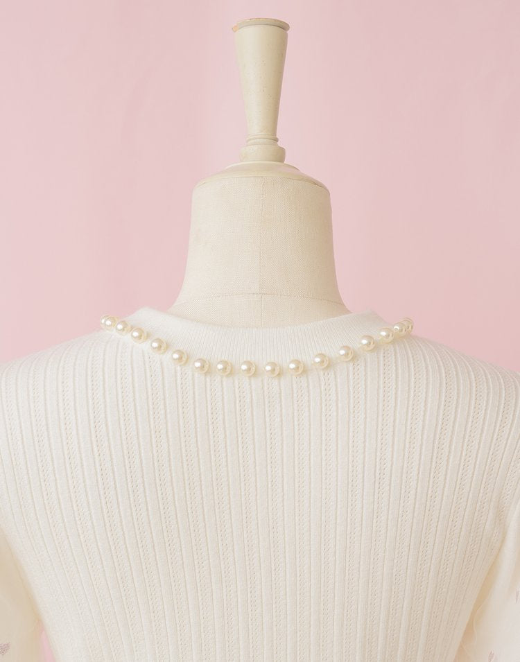 Sugary heart tulle Knit Top