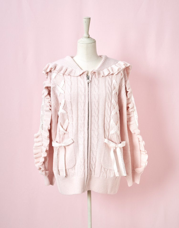 mellfy memory Honey lace up knit Jacket