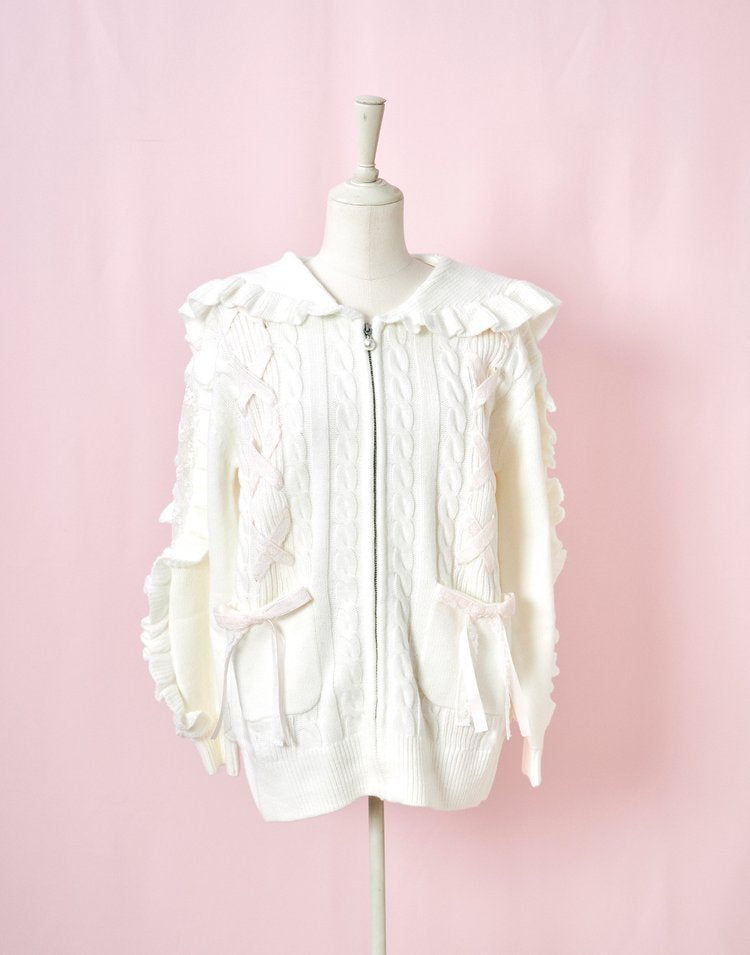 mellfy memory Honey lace up knit Jacket