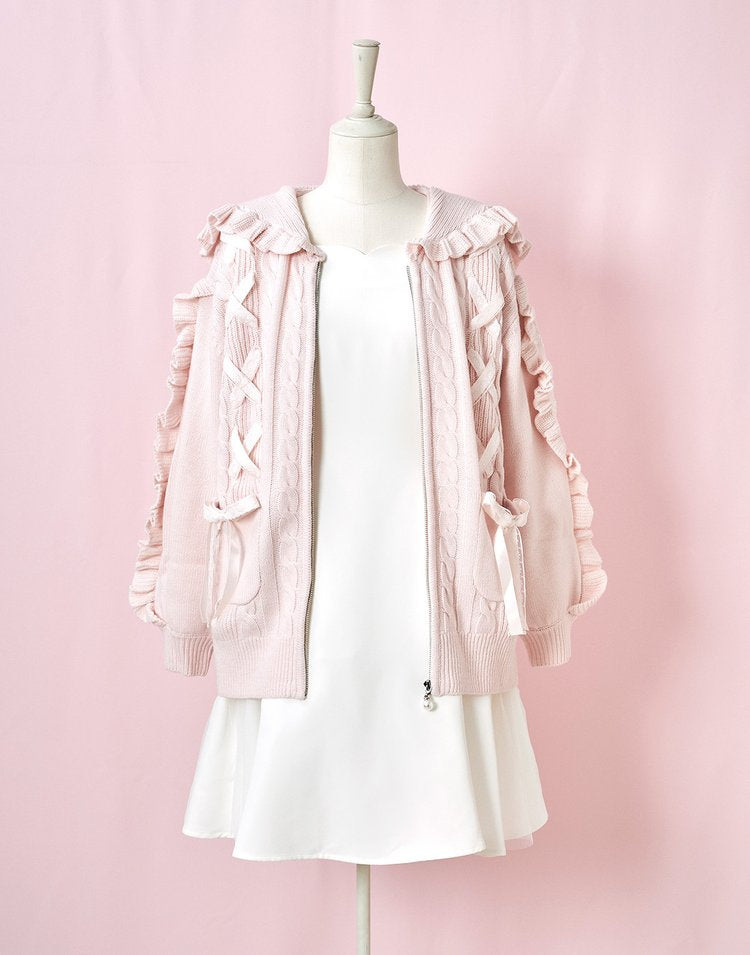 mellfy memory Honey lace up knit Jacket