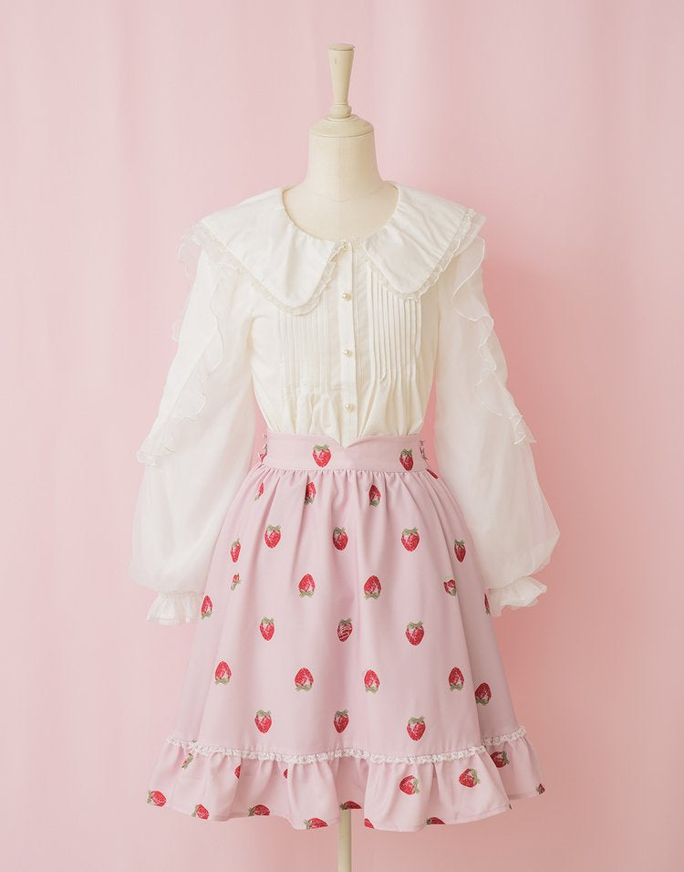 mellfy memory Love ribbon collar Blouse