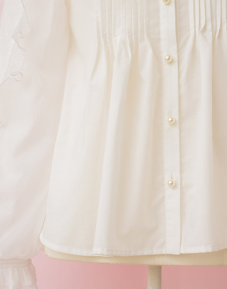 mellfy memory Love ribbon collar Blouse