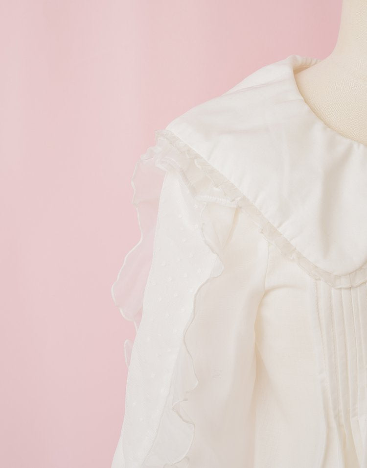 mellfy memory Love ribbon collar Blouse