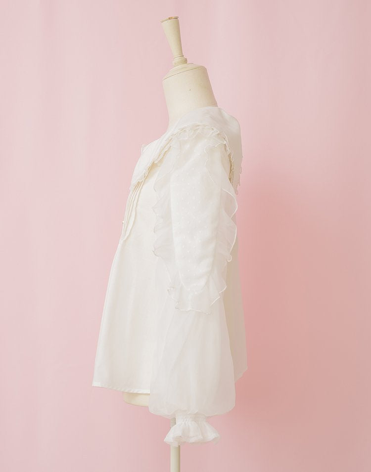 mellfy memory Love ribbon collar Blouse