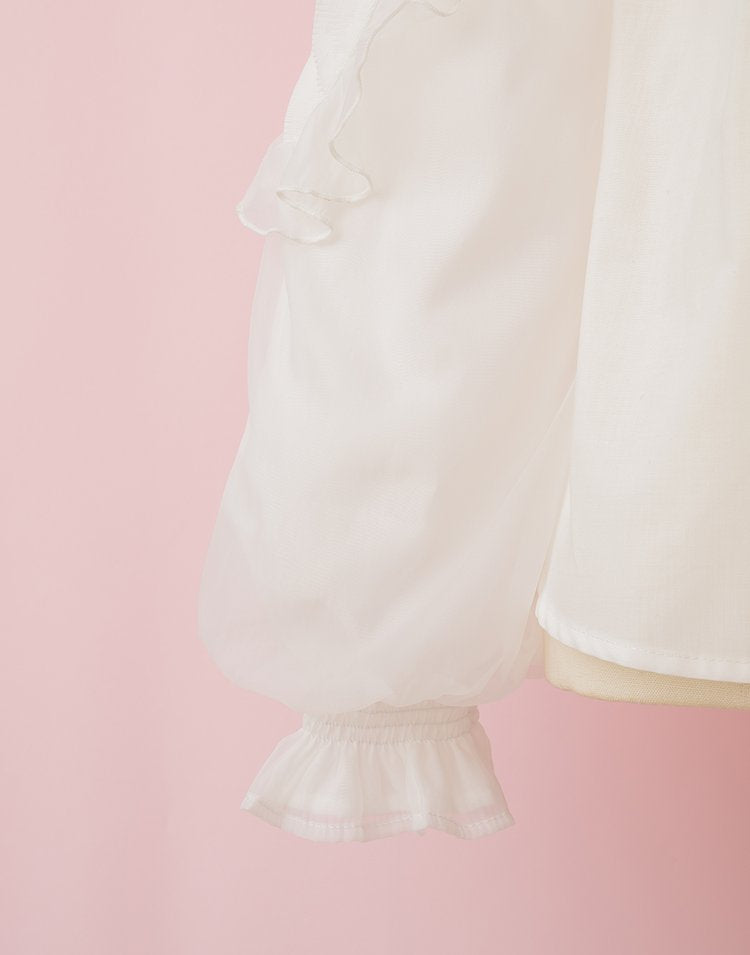 mellfy memory Love ribbon collar Blouse