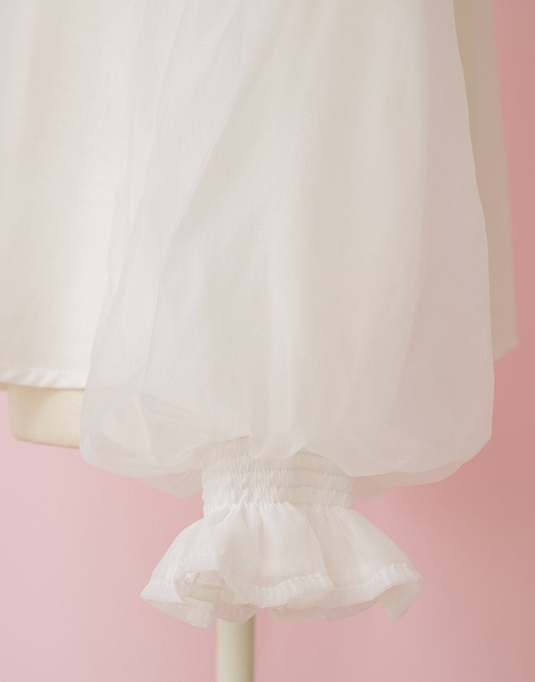 mellfy memory Love ribbon collar Blouse