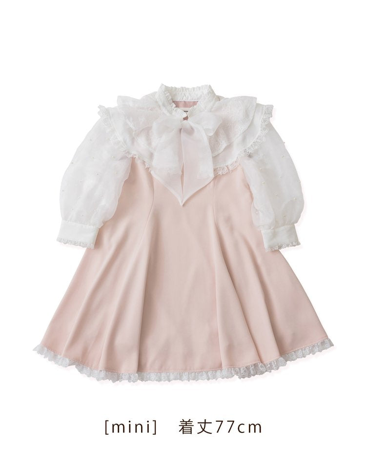 mellfy memory Lacy millefeuille frill collar Dress
