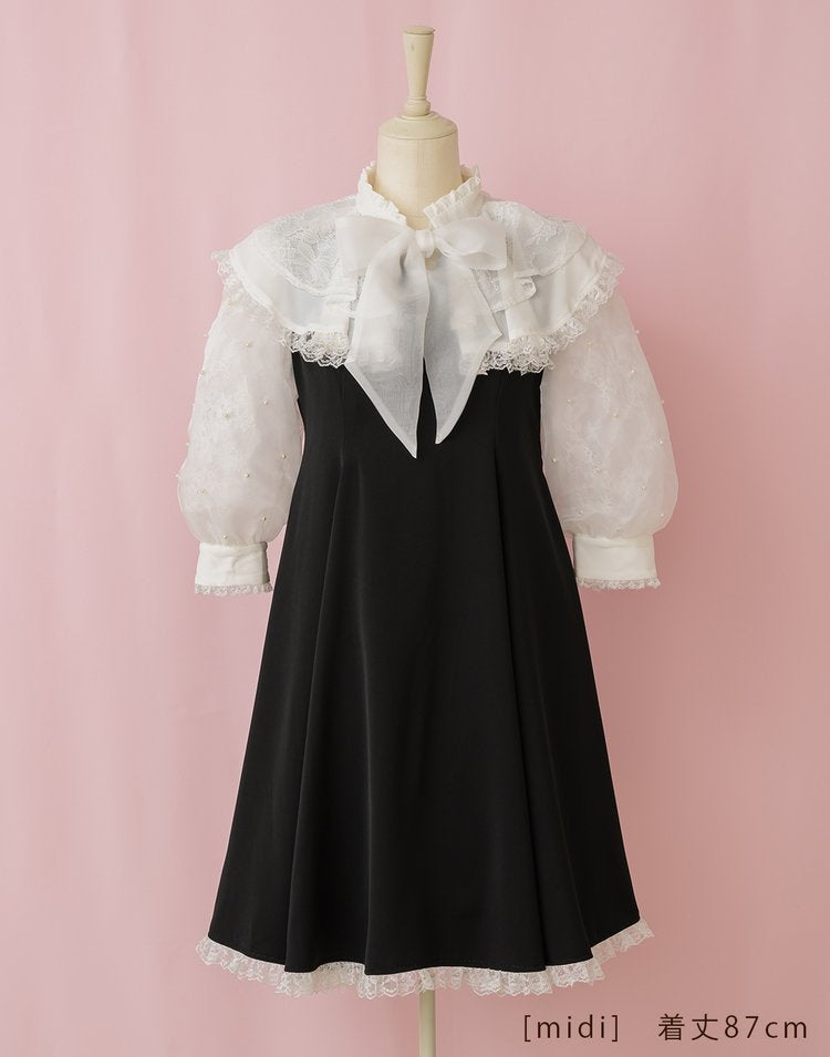 mellfy memory Lacy millefeuille frill collar Dress