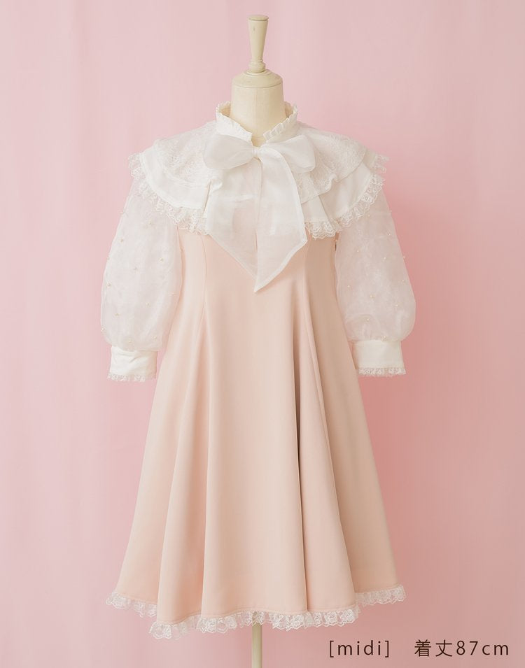 mellfy memory Lacy millefeuille frill collar Dress