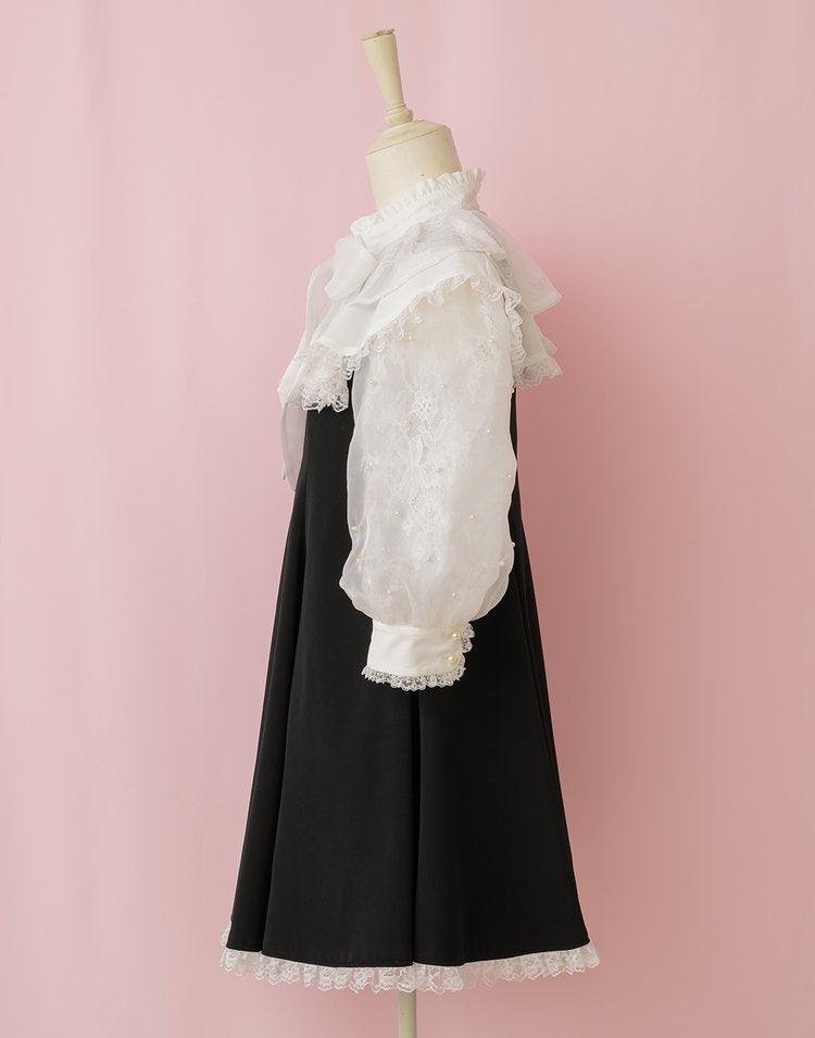 mellfy memory Lacy millefeuille frill collar Dress