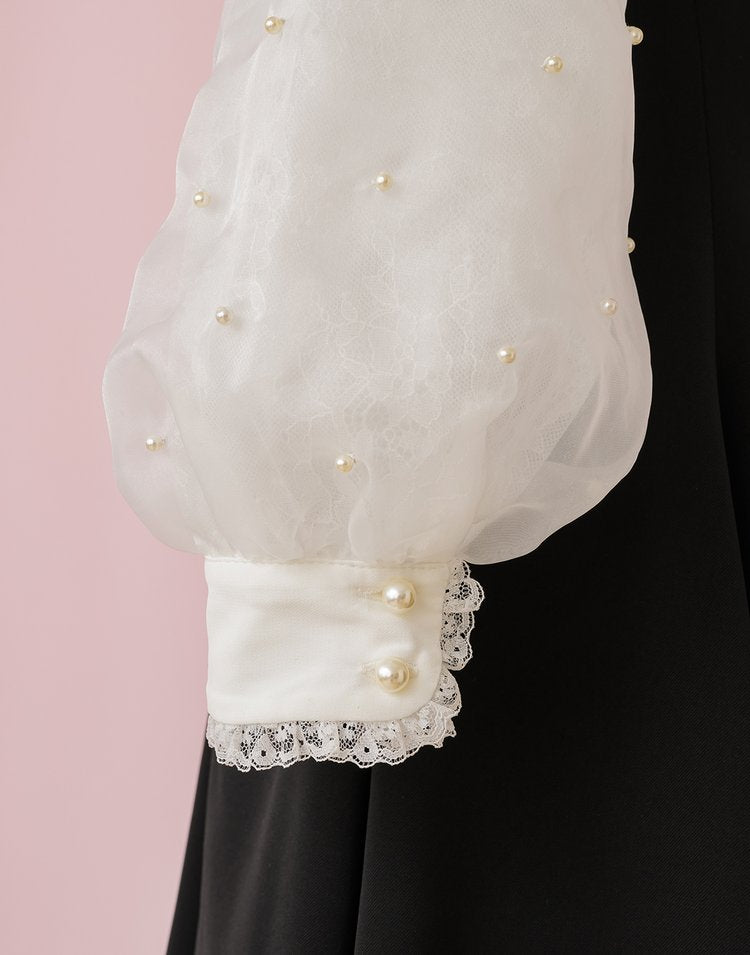 mellfy memory Lacy millefeuille frill collar Dress