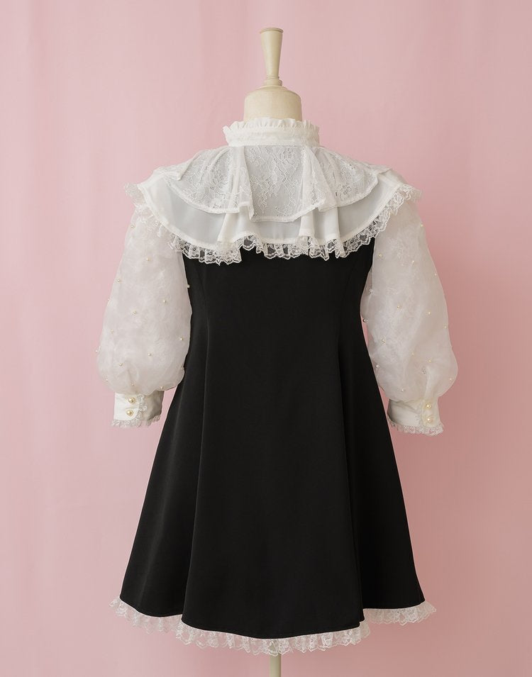 mellfy memory Lacy millefeuille frill collar Dress