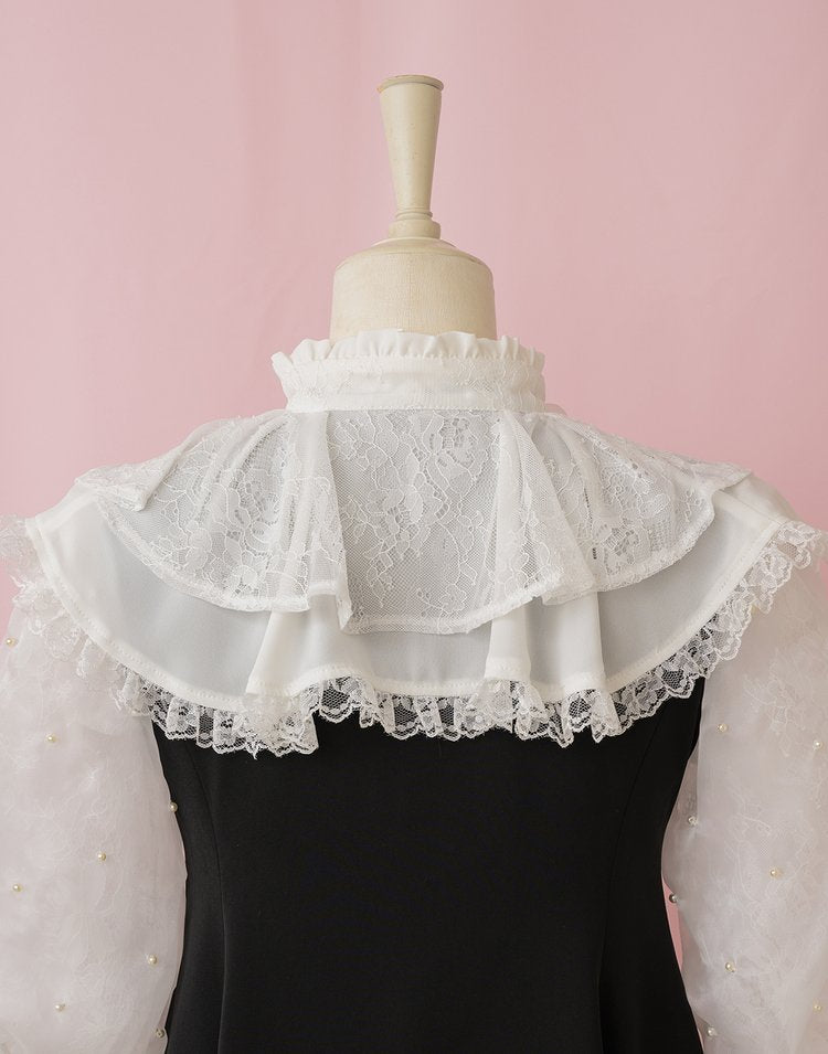 mellfy memory Lacy millefeuille frill collar Dress