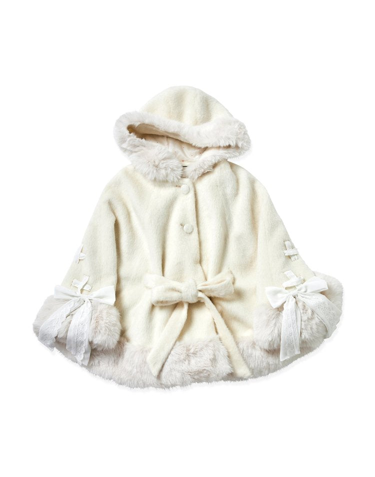 mellfy memory Milky Sugar ribbon poncho Coat