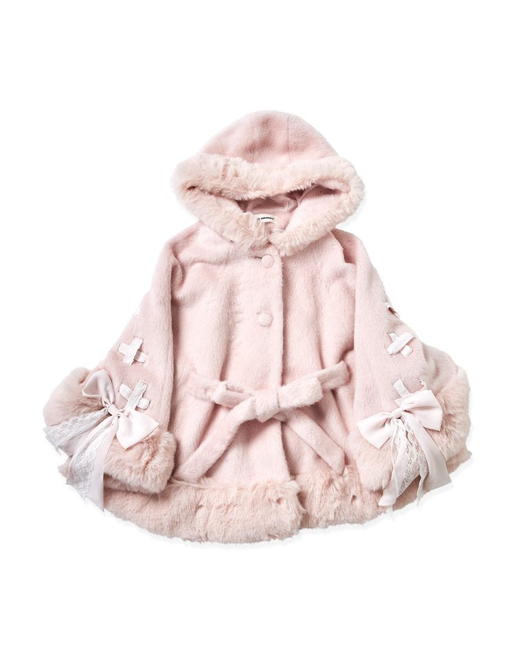 mellfy memory Milky Sugar ribbon poncho Coat