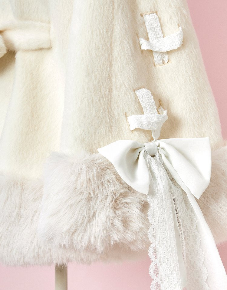 mellfy memory Milky Sugar ribbon poncho Coat