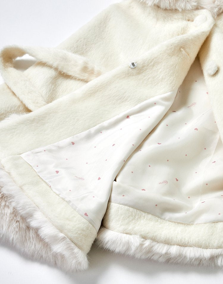 mellfy memory Milky Sugar ribbon poncho Coat