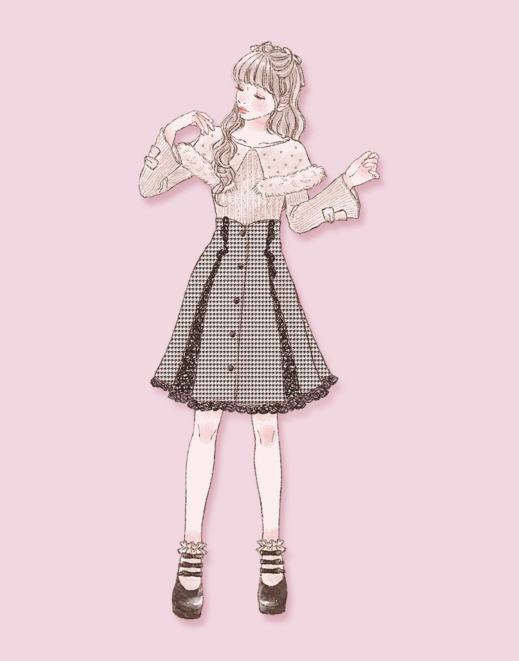 mellfy memory Kiss the swan Knit Top