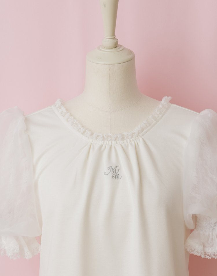 mellfy memory Precious mellfy lace puff Top