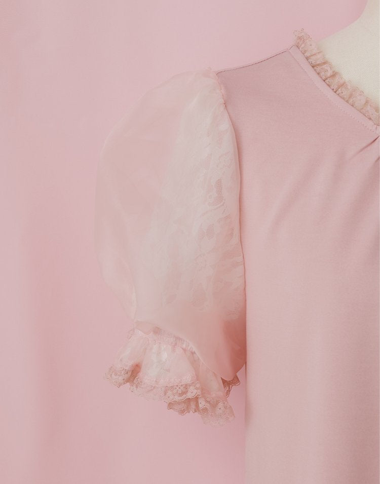 mellfy memory Precious mellfy lace puff Top