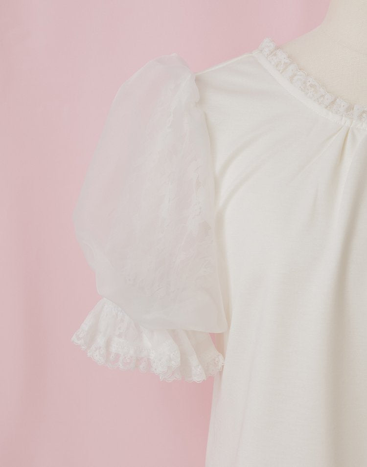 mellfy memory Precious mellfy lace puff Top