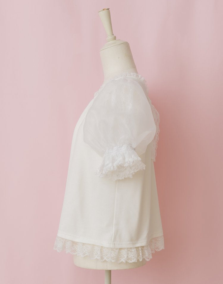 mellfy memory Precious mellfy lace puff Top