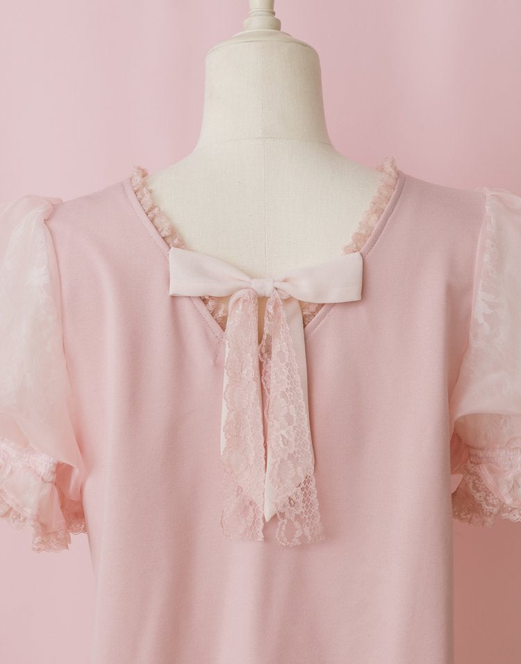 mellfy memory Precious mellfy lace puff Top