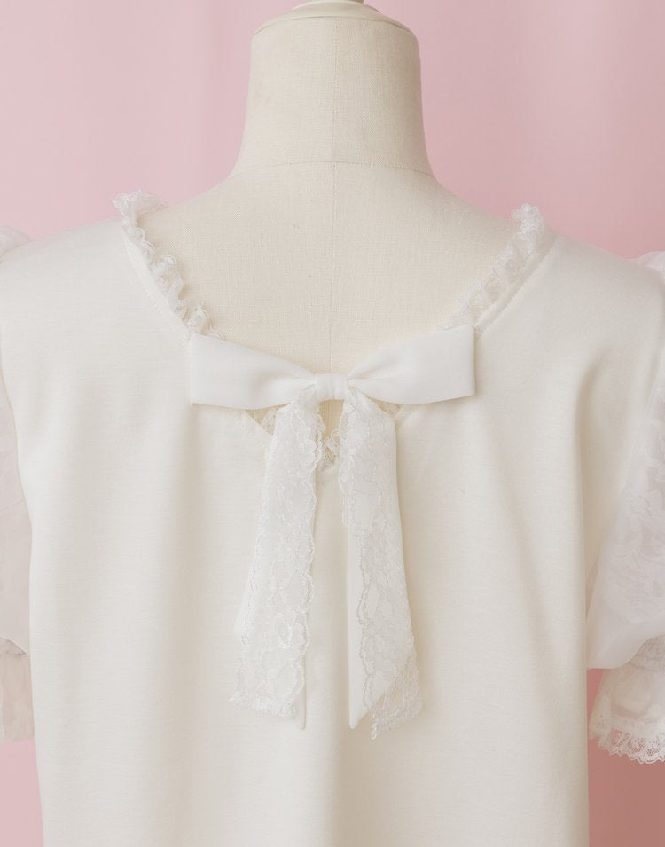mellfy memory Precious mellfy lace puff Top