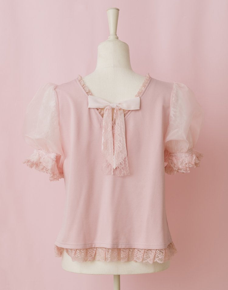 mellfy memory Precious mellfy lace puff Top