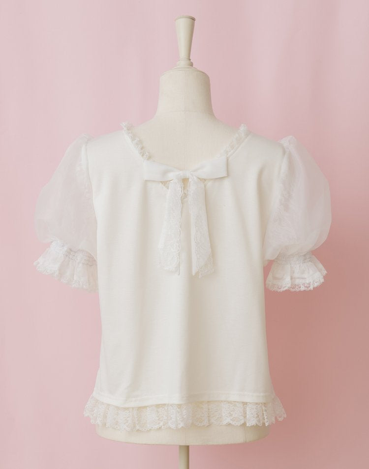 mellfy memory Precious mellfy lace puff Top