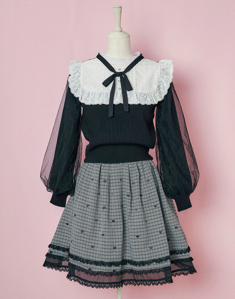 mellfy memory Classical Lace Knit Top