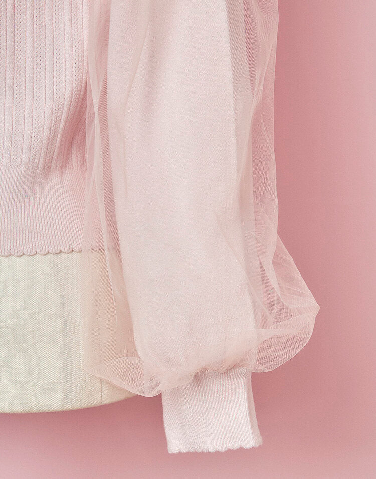 mellfy memory Classical Lace Knit Top