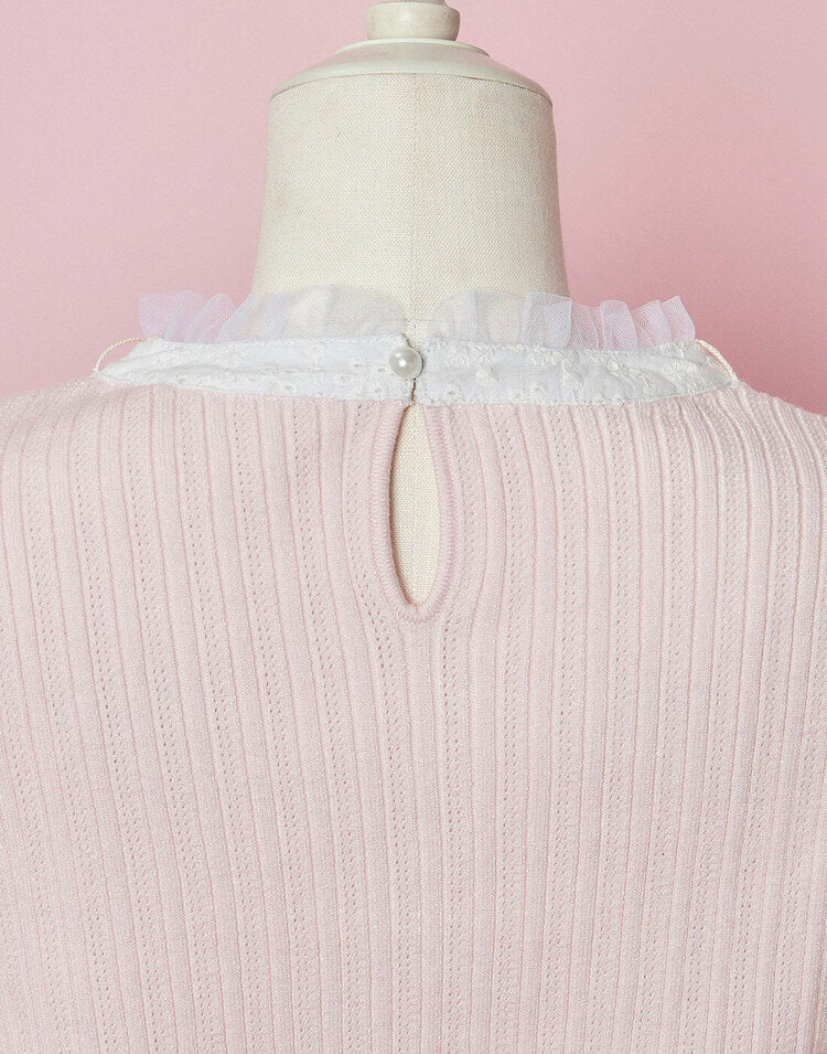 mellfy memory Classical Lace Knit Top