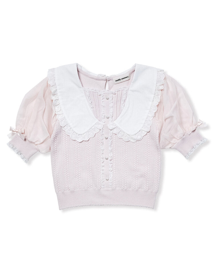 mellfy memory Like A Girl Knit Top (Pink)