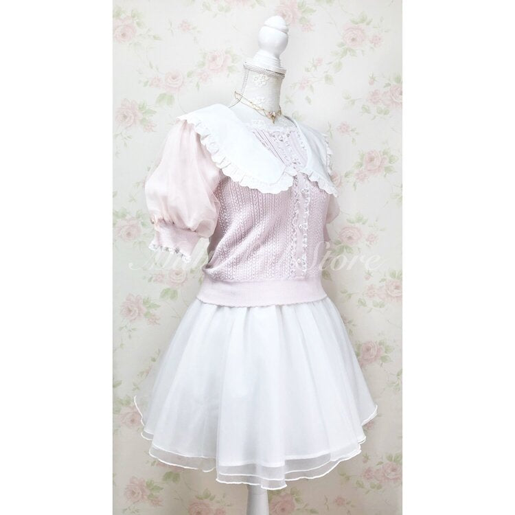 mellfy memory Like A Girl Knit Top (Pink)