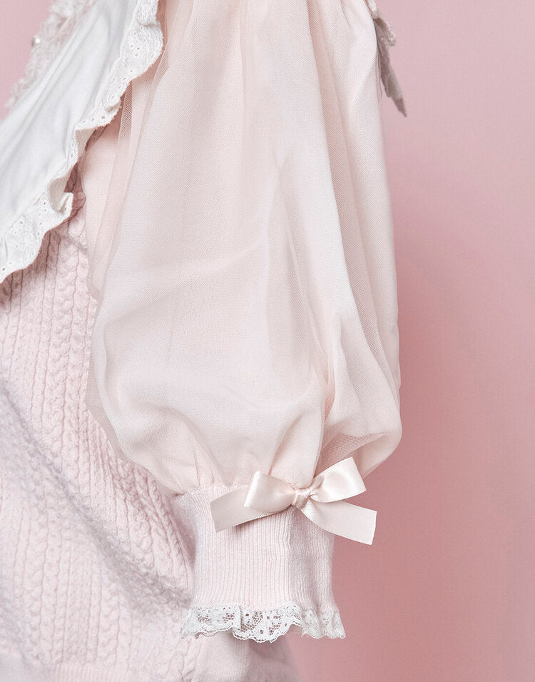 mellfy memory Like A Girl Knit Top (Pink)