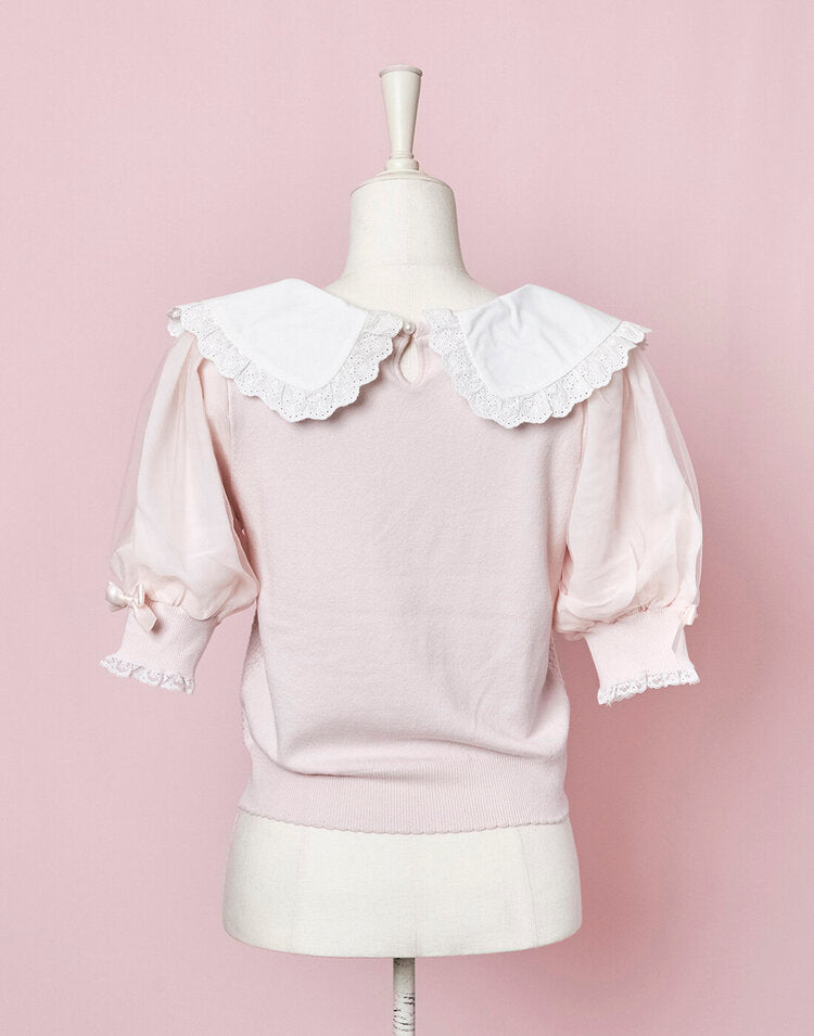 mellfy memory Like A Girl Knit Top (Pink)