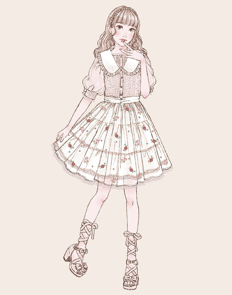 mellfy memory Like A Girl Knit Top (Pink)