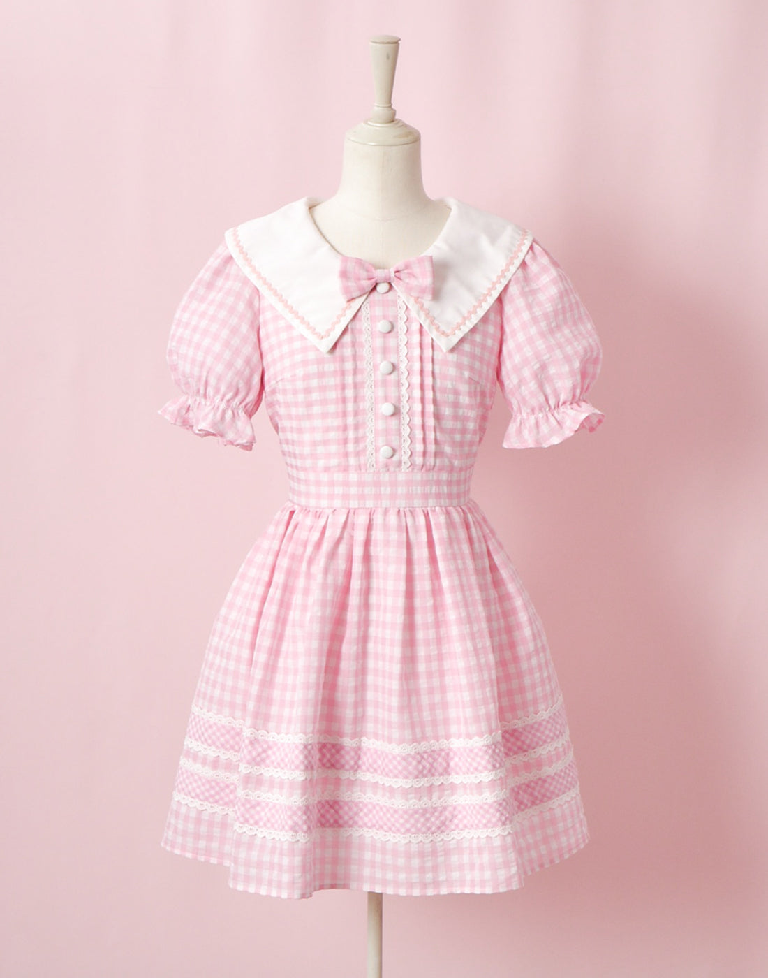 Lolime CANDY GIRL Gingham Checked Dress